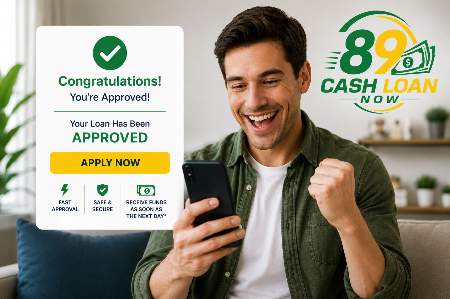 89cash bad credit no credit check